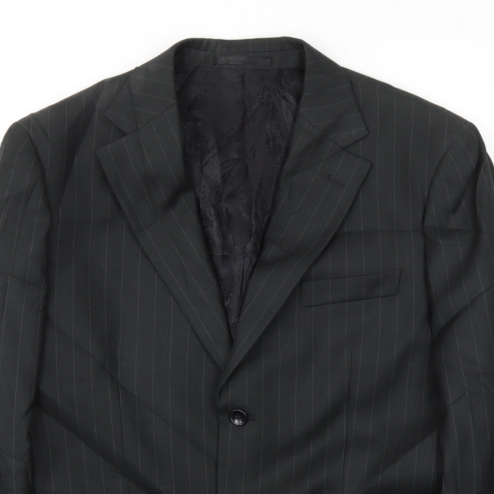 Milan Mens Black Striped  Jacket Blazer Size 40