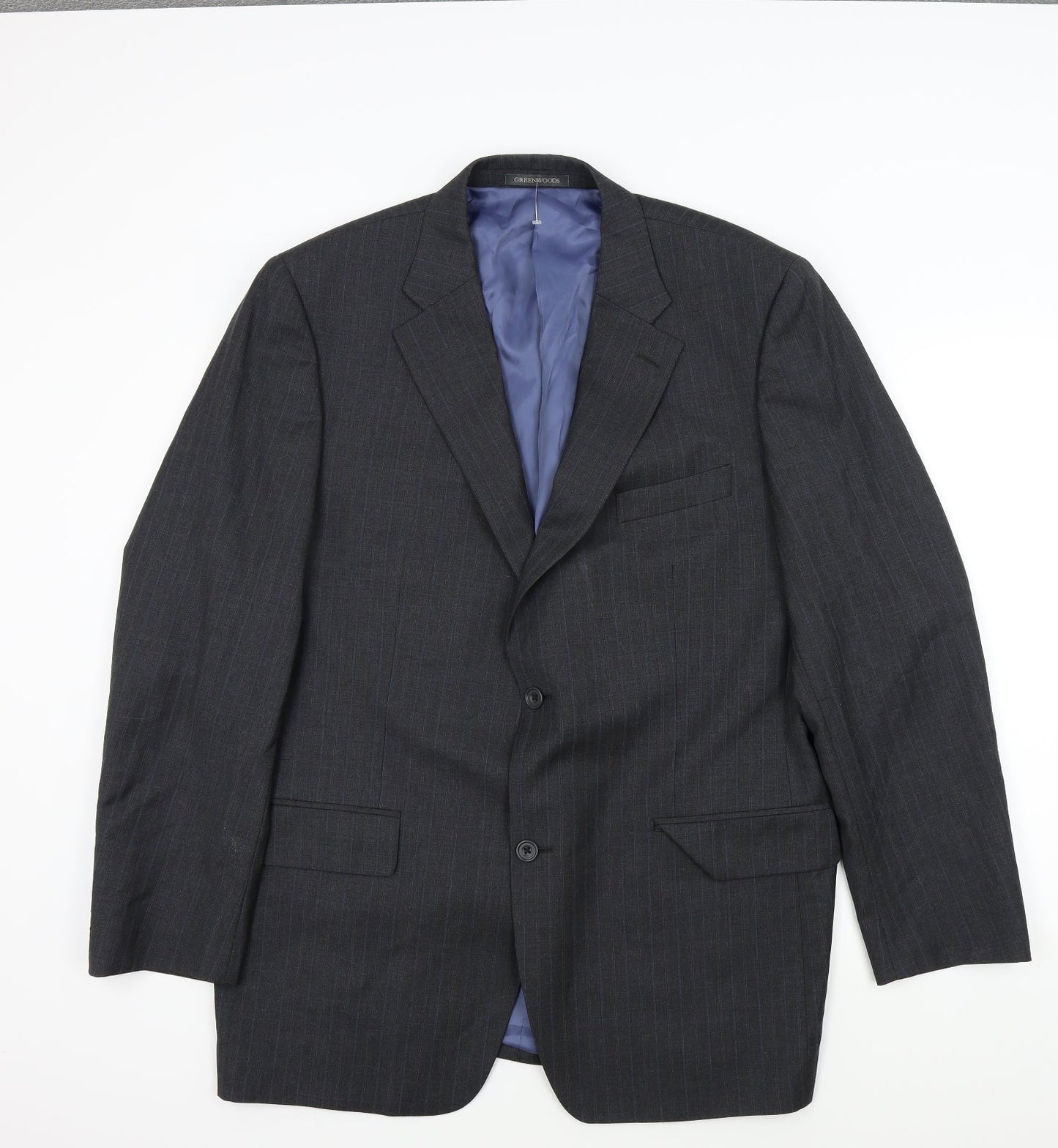 greenwood Mens Grey Striped  Jacket Suit Jacket Size XL