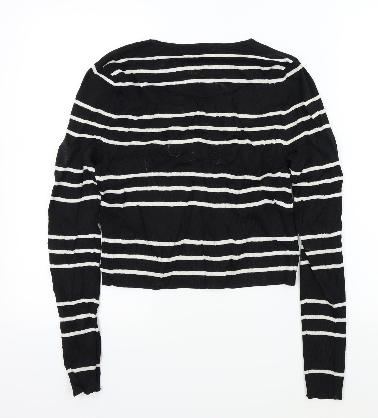 Portmans Womens Black Striped  Pullover Jumper Size S