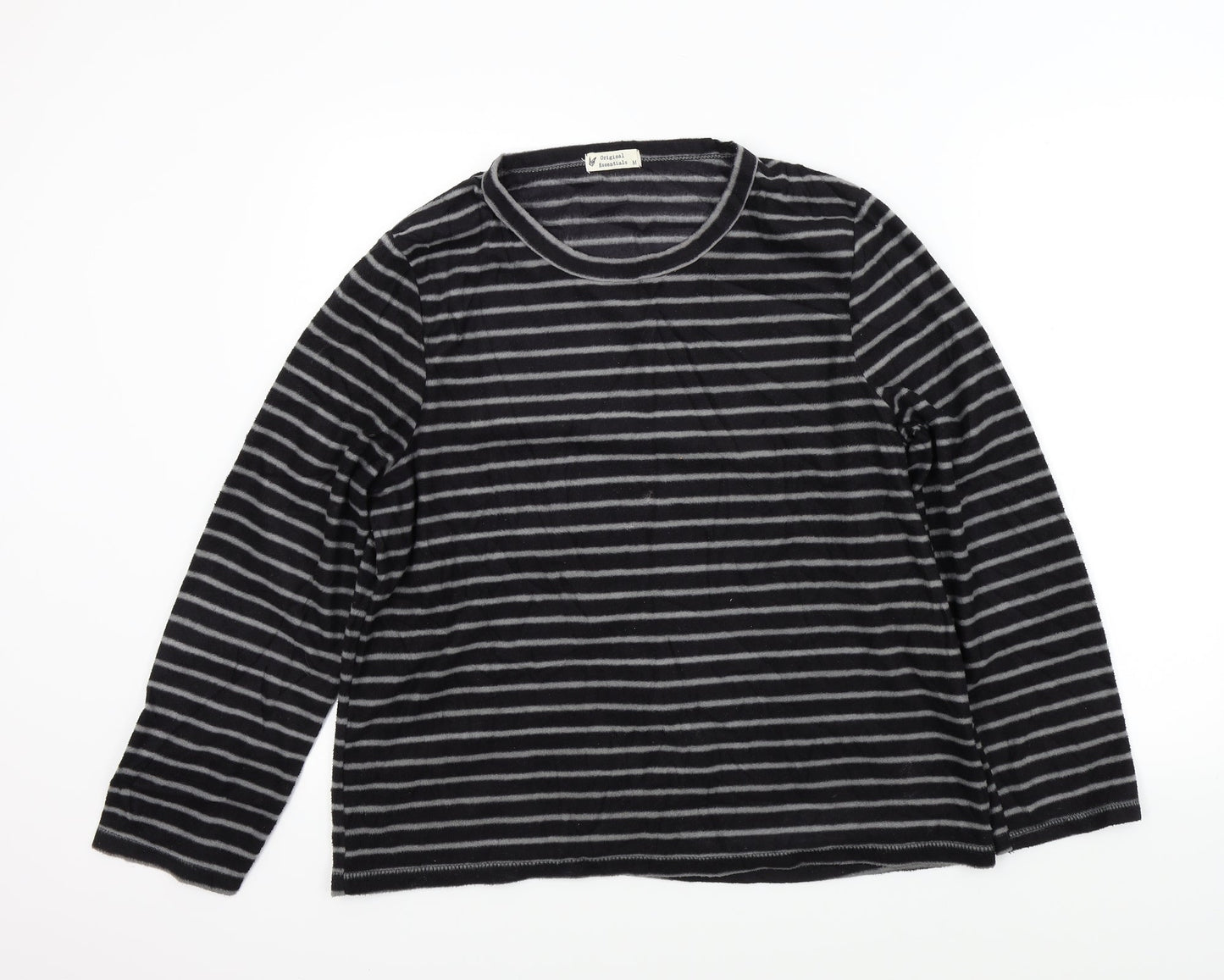 Original Essentials Womens Black Striped  Pullover Jumper Size M