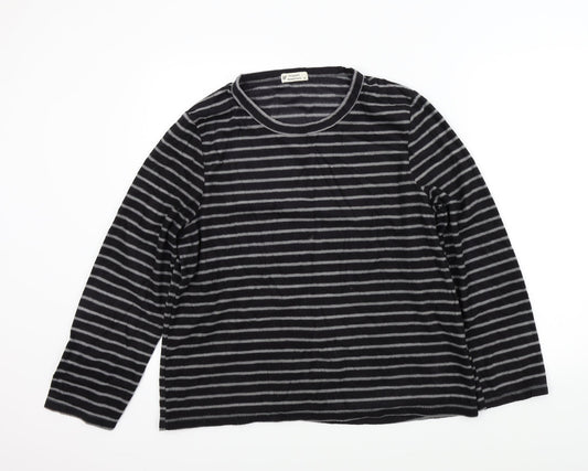 Original Essentials Womens Black Striped  Pullover Jumper Size M