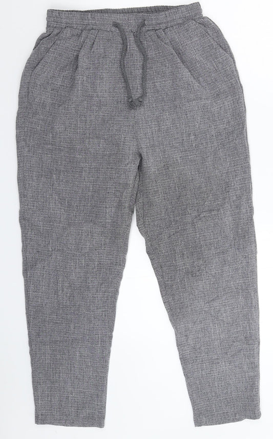PRETTYLITTLETHING Womens Grey   Trousers  Size 10 L24 in