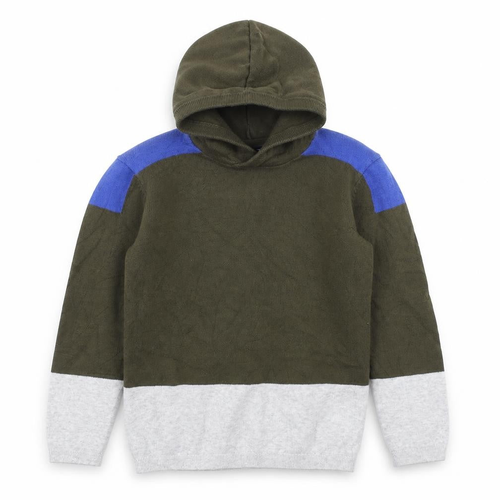 Next Boys Green  Knit Pullover Hoodie Size 7 Years