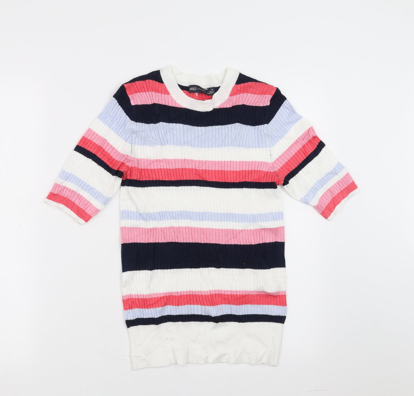 Marks and Spencer Womens Multicoloured Striped  Pullover Jumper Size 10
