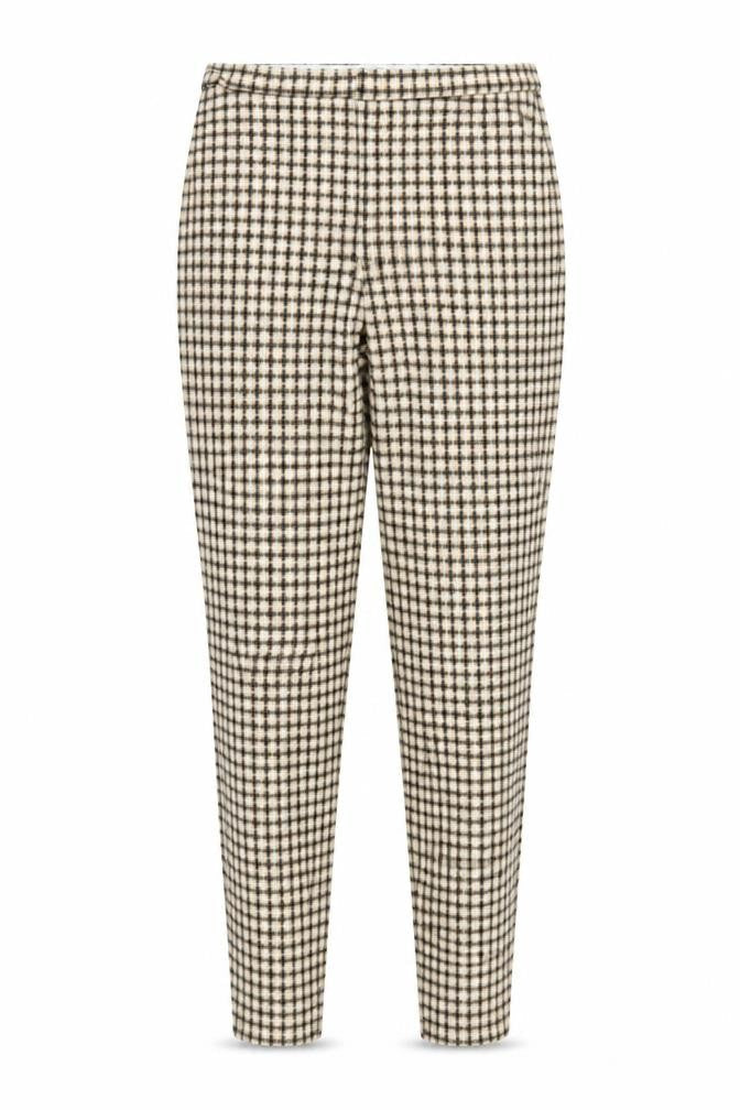 Mango Womens Brown Plaid  Carrot Trousers Size M L25 in