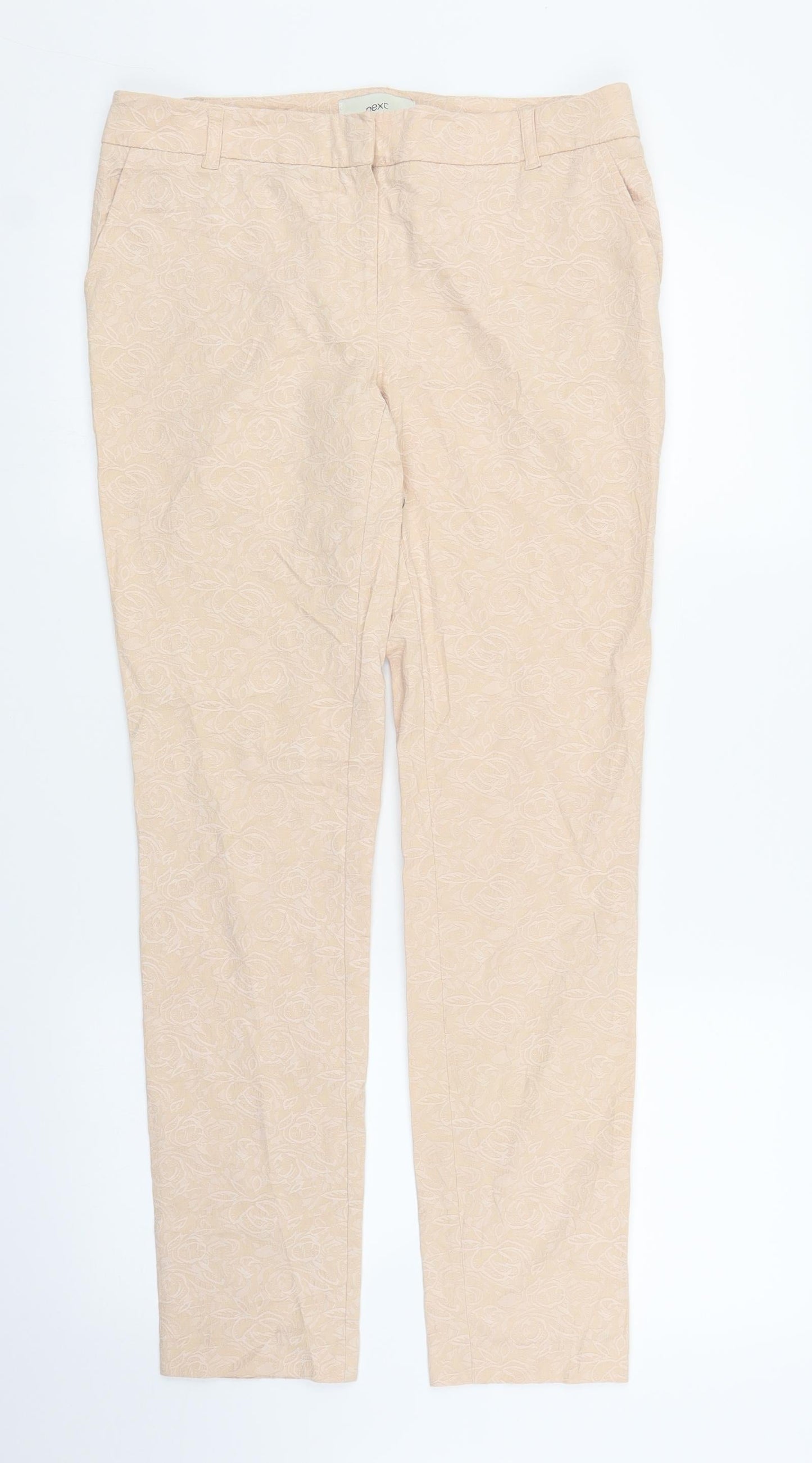 NEXT Womens Pink Floral  Carrot Trousers Size 10 L29 in