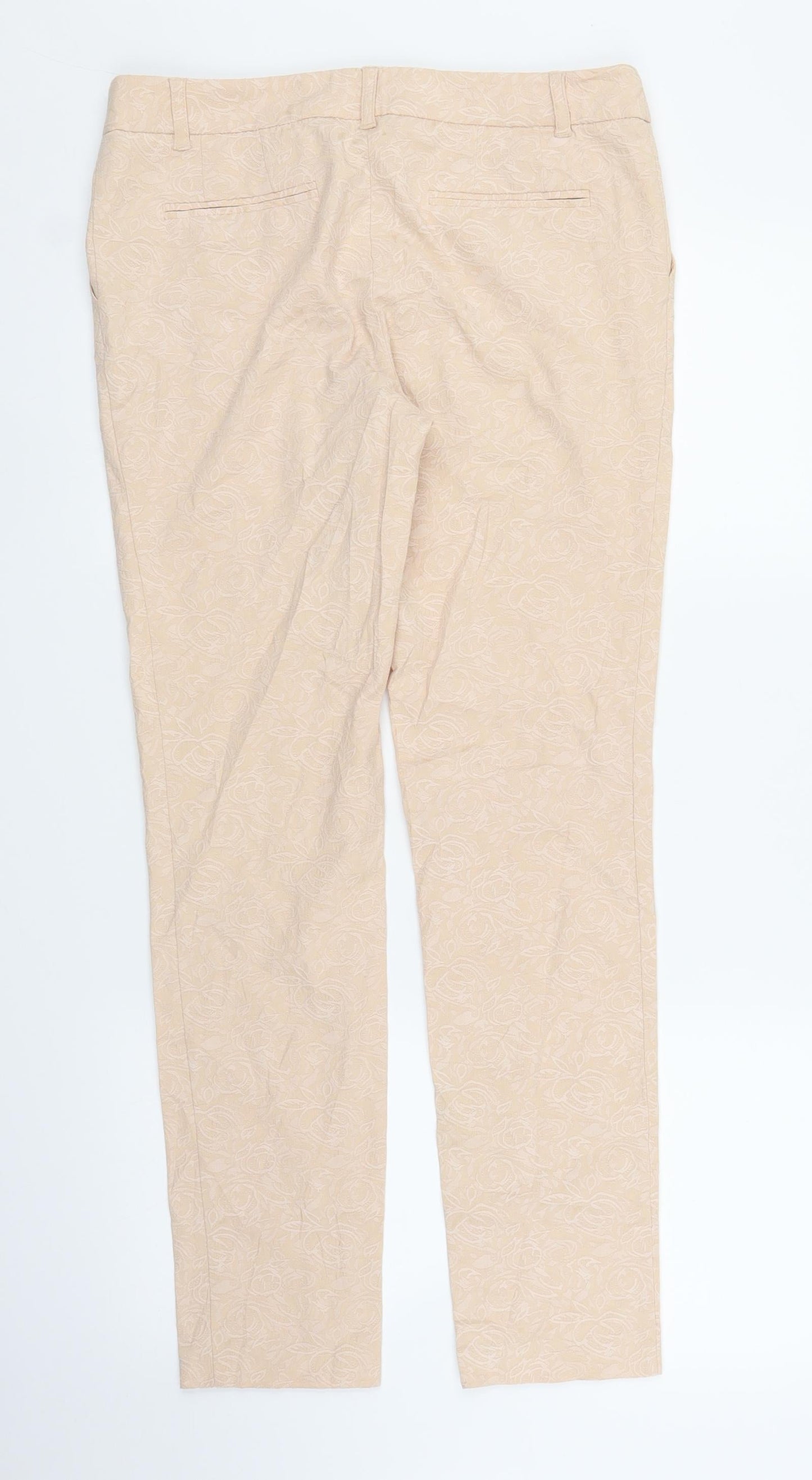 NEXT Womens Pink Floral  Carrot Trousers Size 10 L29 in