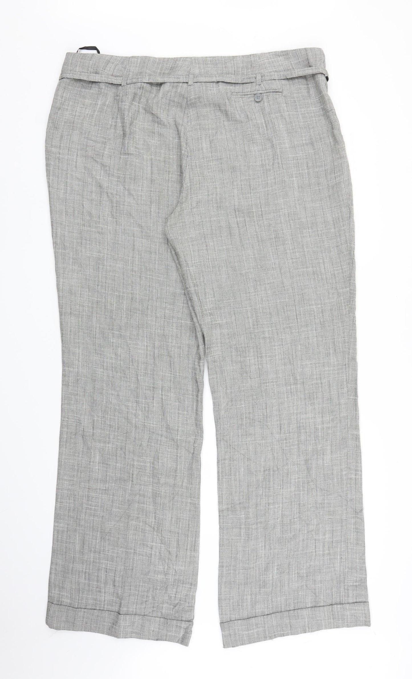 Evie Womens Grey Herringbone  Trousers  Size 18 L31 in