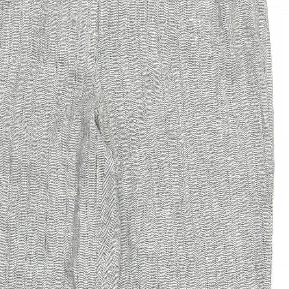 Evie Womens Grey Herringbone  Trousers  Size 18 L31 in