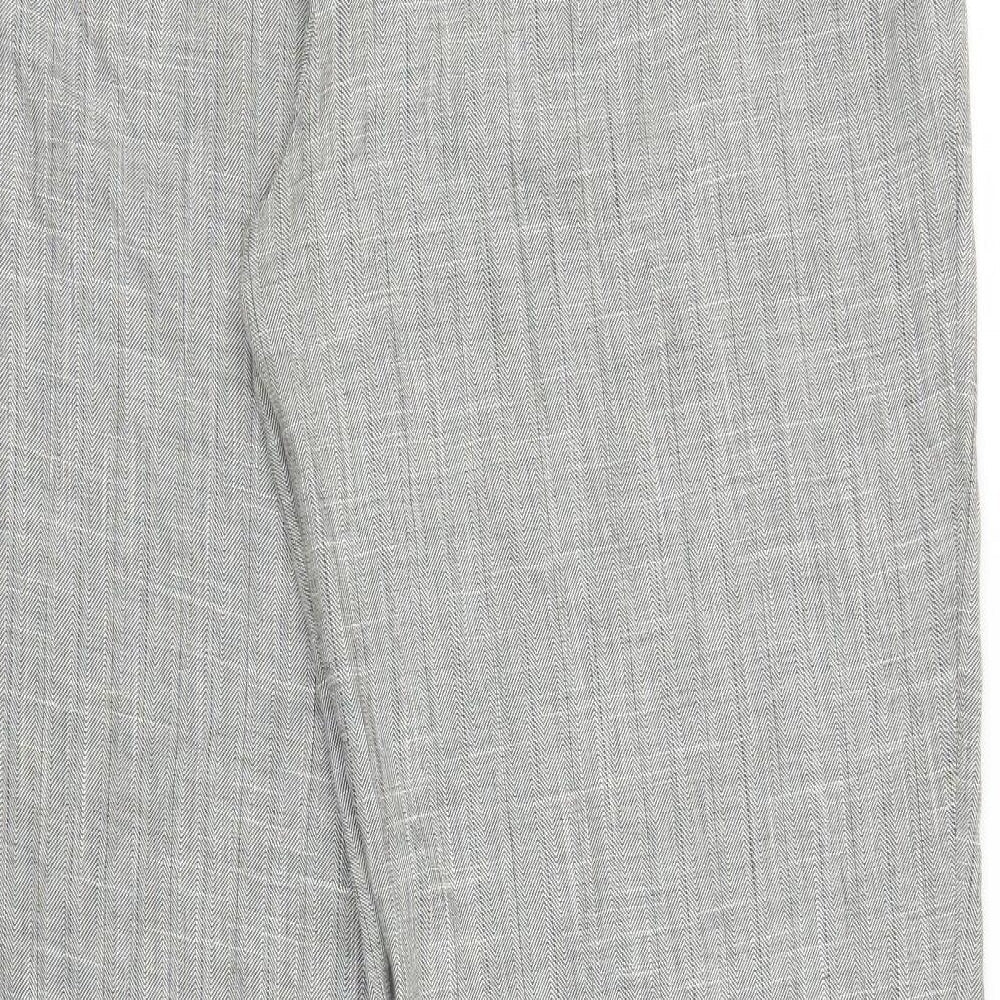 Evie Womens Grey Herringbone  Trousers  Size 18 L31 in
