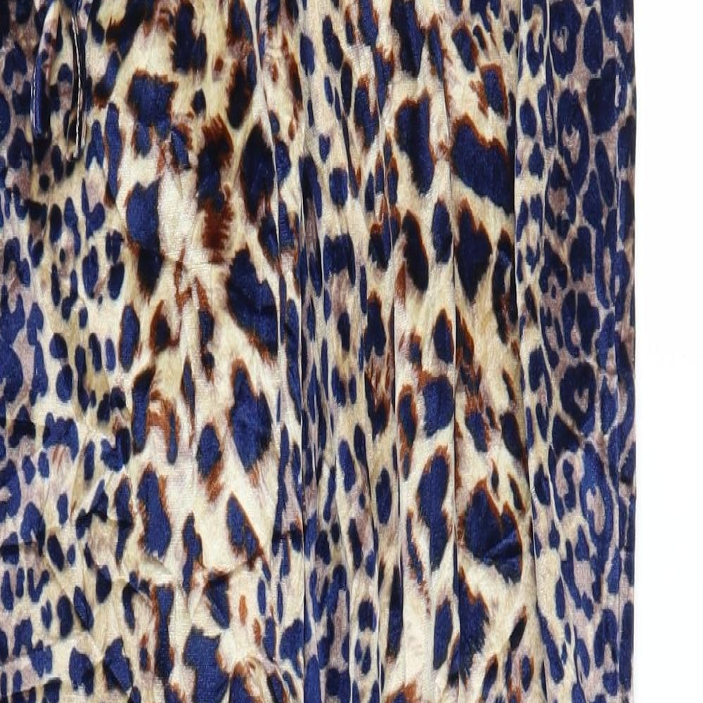 QED London Womens Beige Animal Print  Sweatpants Trousers Size M L28 in
