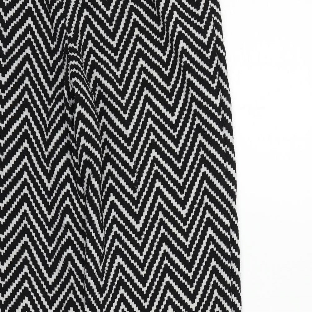 atmoshere Womens Black Geometric  Trousers  Size 12 L28 in