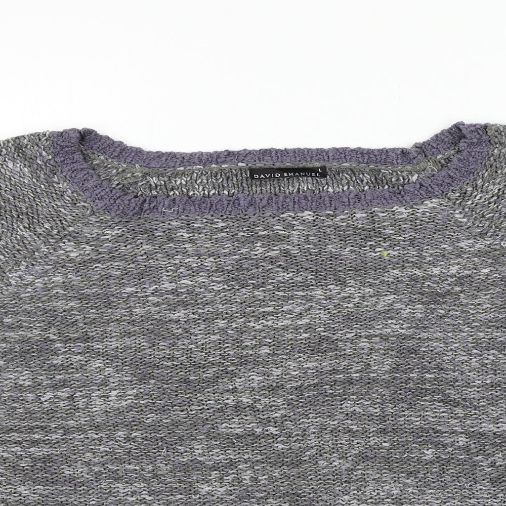 DAVID EMANUEL Womens Grey   Pullover Jumper Size L