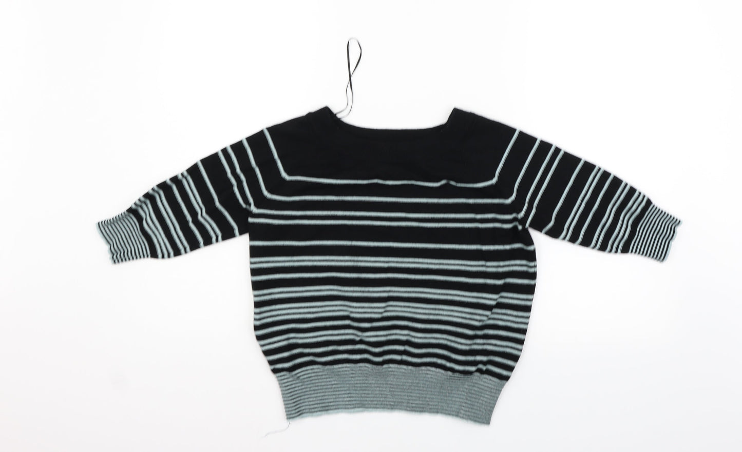 Monsoon Womens Black Striped  Pullover Jumper Size M