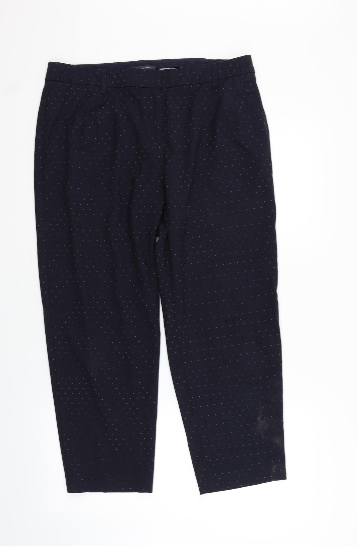 Marks and Spencer Womens Black Houndstooth  Trousers  Size 14 L23 in