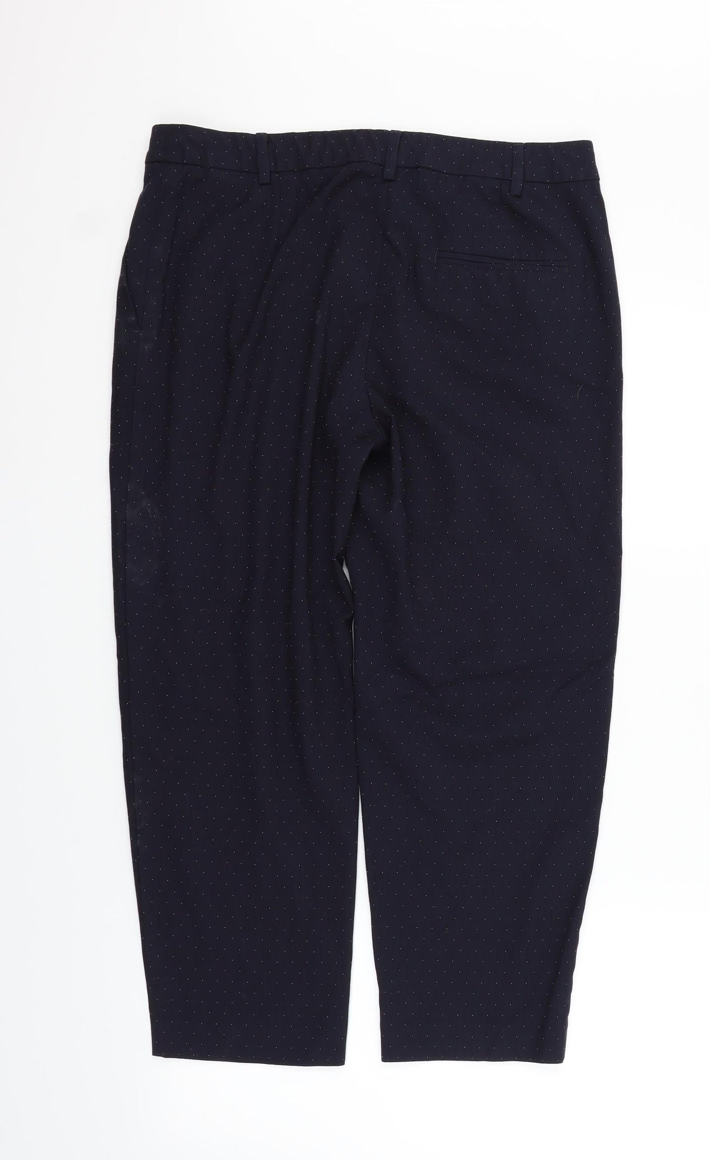 Marks and Spencer Womens Black Houndstooth  Trousers  Size 14 L23 in