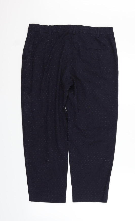 Marks and Spencer Womens Black Houndstooth  Trousers  Size 14 L23 in