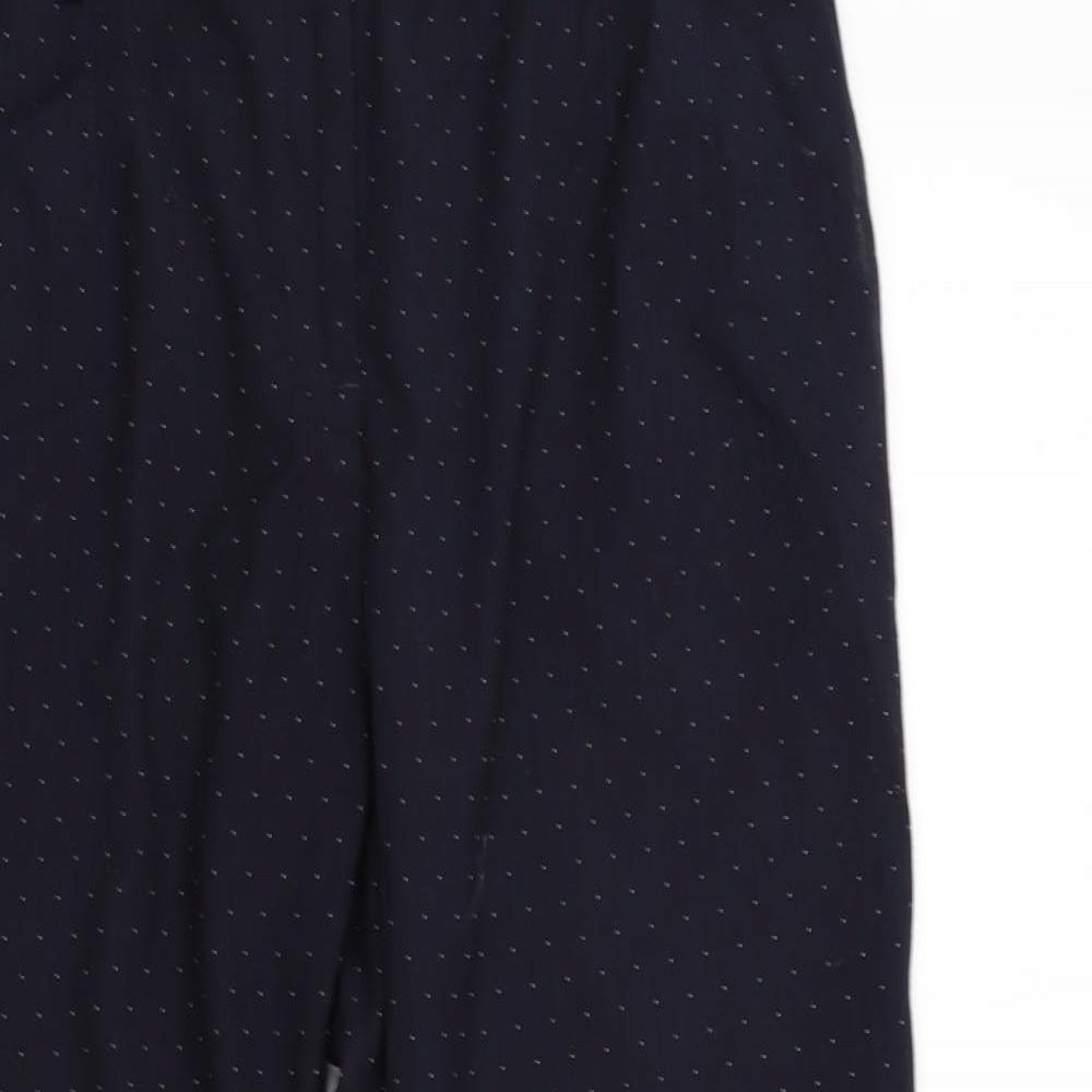 Marks and Spencer Womens Black Houndstooth  Trousers  Size 14 L23 in