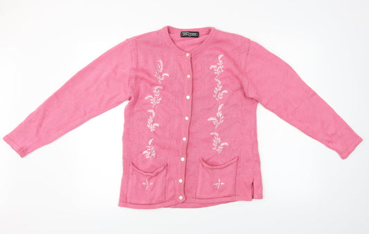 solution  Womens Pink   Cardigan Jumper Size M