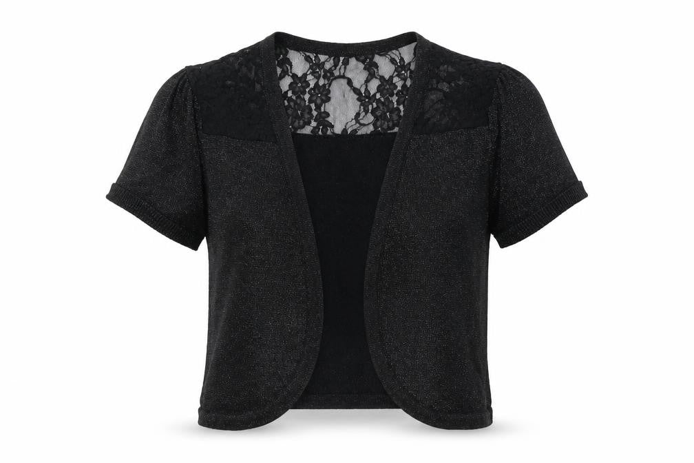 Front view of Red Herring women’s black cardigan jumper, size UK 10