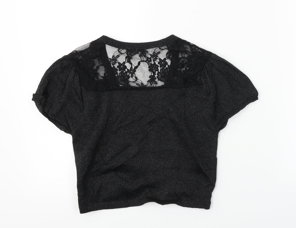 Back view of Red Herring women’s black cardigan jumper, size UK 10