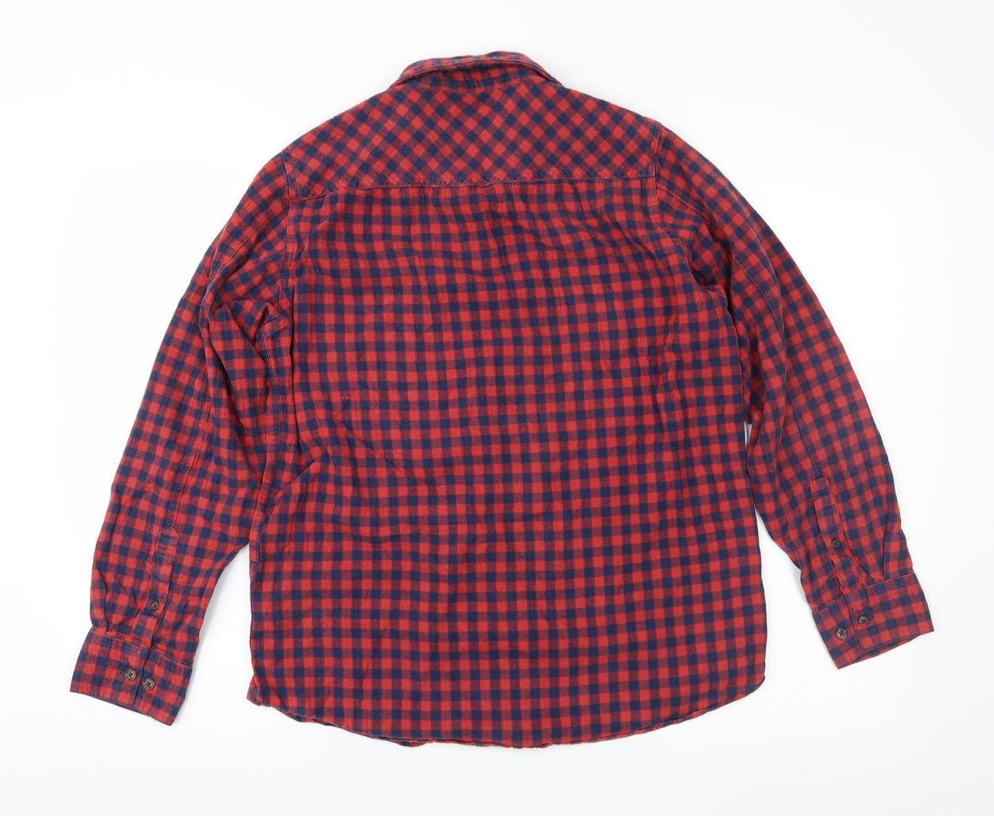 Greenwoods Mens Red Check   Button-Up Size M