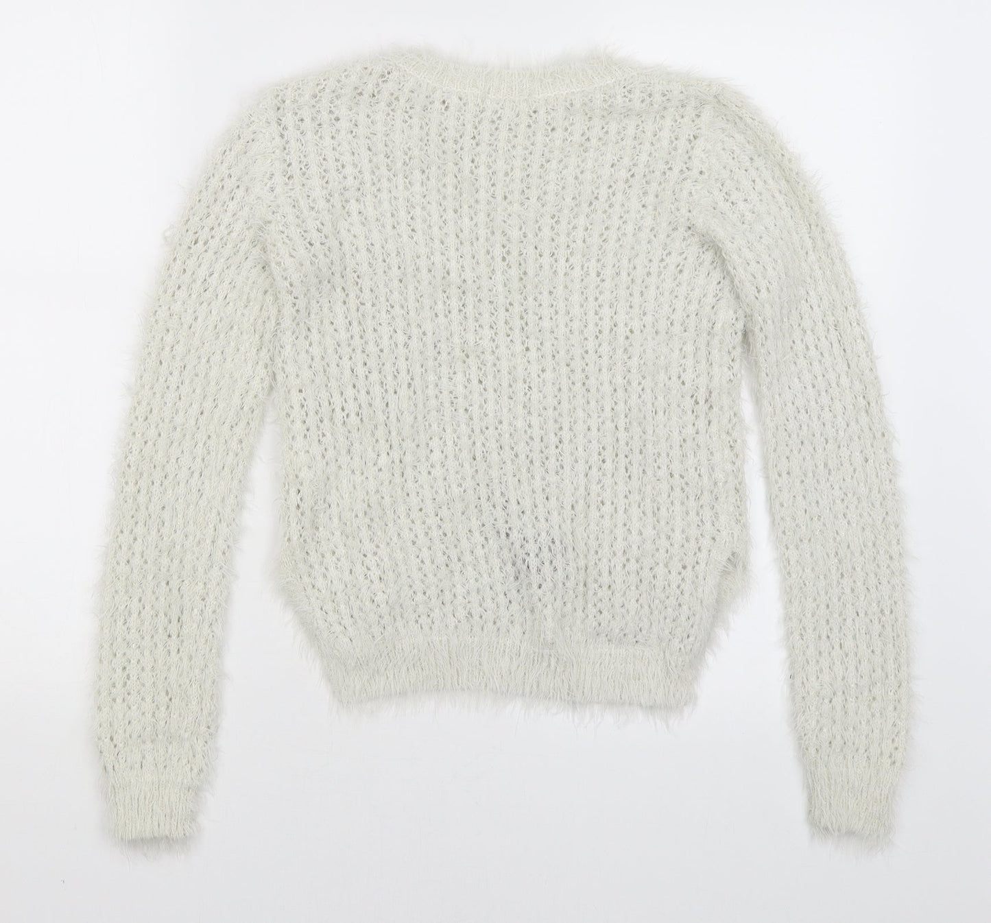 H&M Girls White   Pullover Jumper Size 9-10 Years