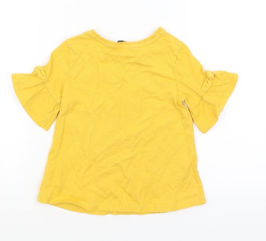 George Girls Yellow   Basic T-Shirt Size 3-4 Years