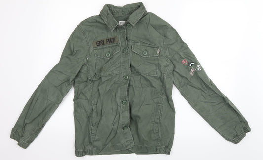 H&M Girls Green   Basic Jacket Jacket Size 11-12 Years