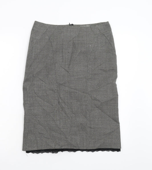 NEXT Womens Black   Straight & Pencil Skirt Size 12  - Lace Hem