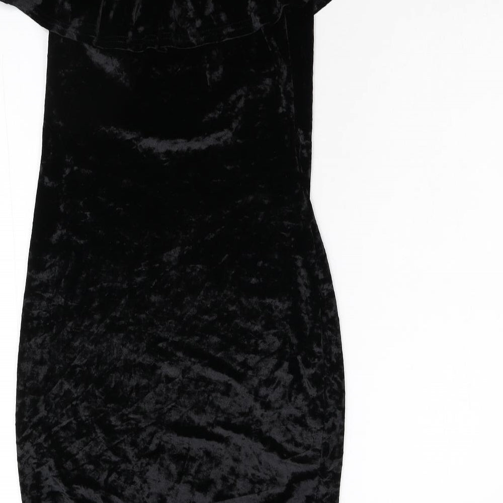 Ethan And Amy Womens Black Batik Velour Bodycon  Size S