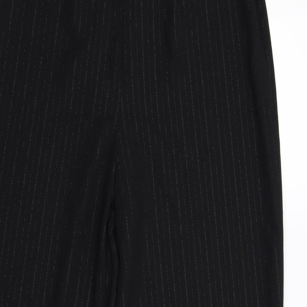 Preworn Womens Black Striped  Trousers  Size 12 L29 in