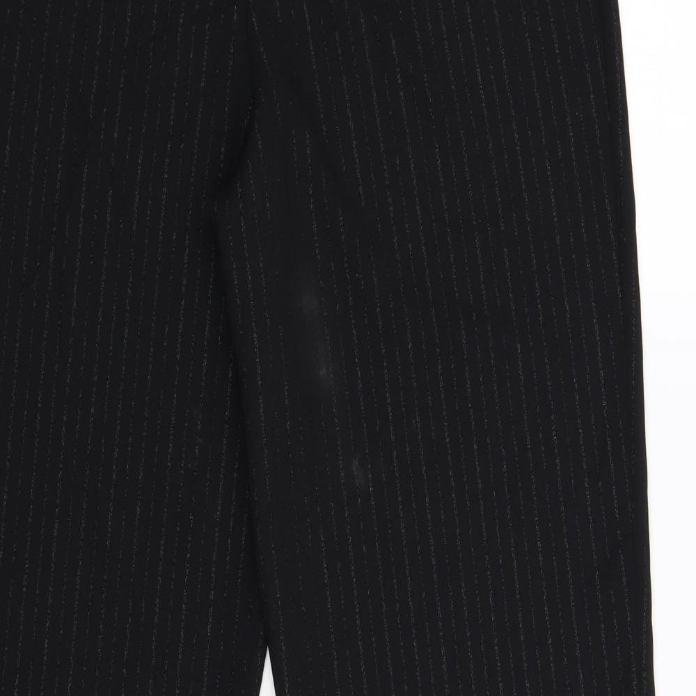 Preworn Womens Black Striped  Trousers  Size 12 L29 in