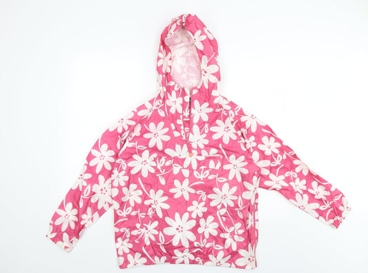 Gap Womens Pink Floral  Rain Coat Jacket Size XL