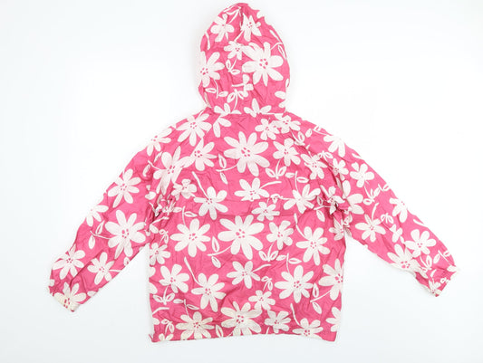 Gap Womens Pink Floral  Rain Coat Jacket Size XL
