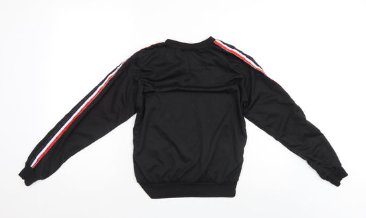 Liranmel Womens Black   Henley Sweatshirt Size S