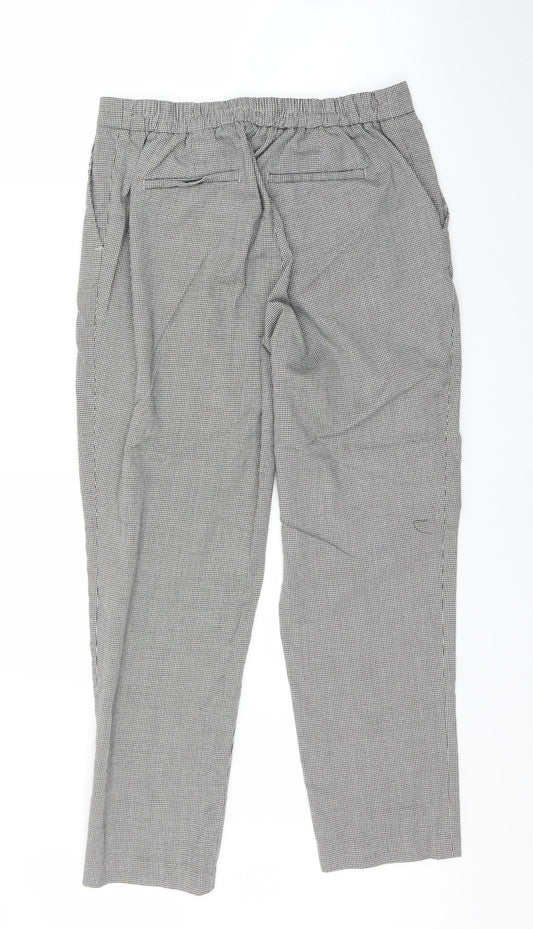 Carolina Belle Womens Grey Houndstooth  Trousers  Size L L25 in