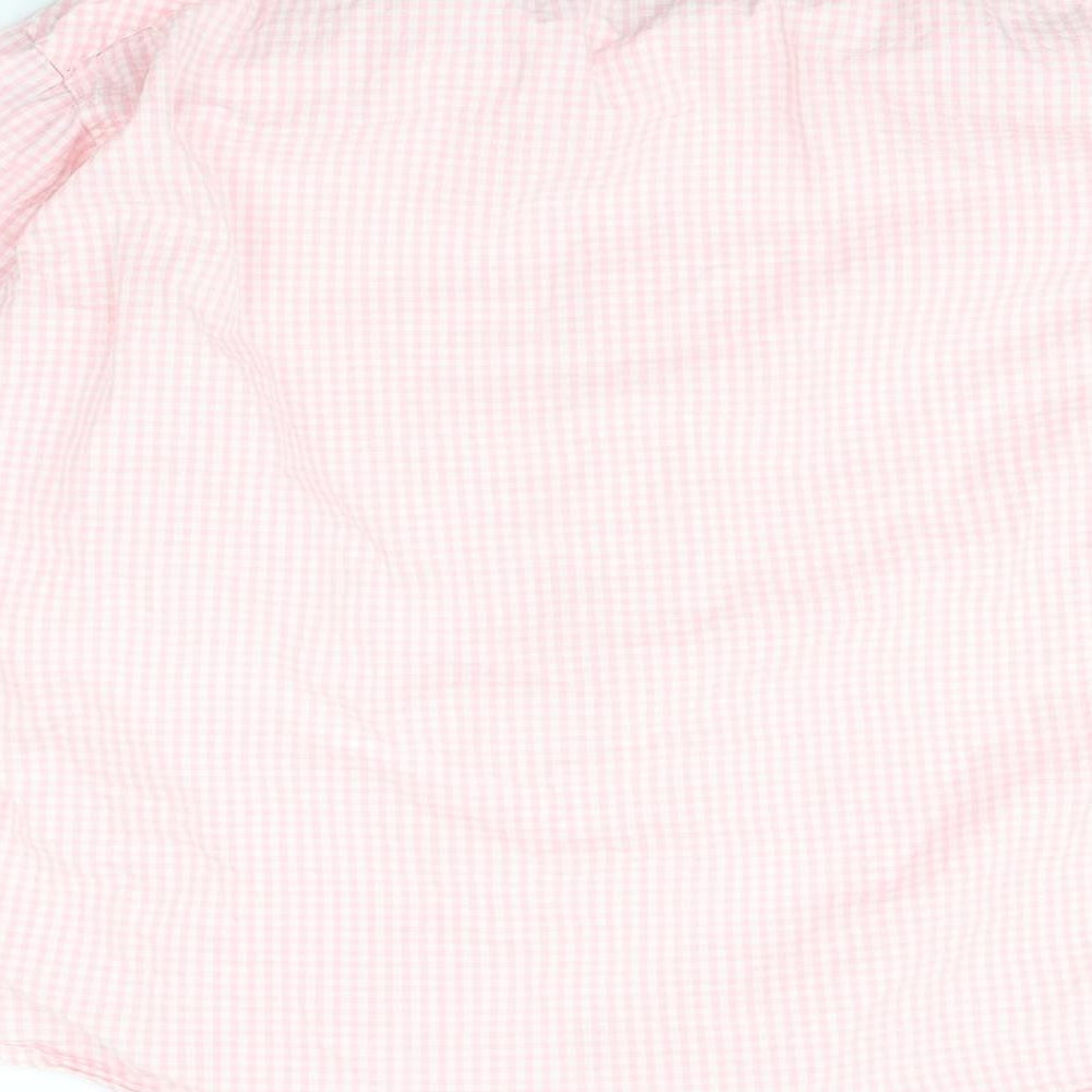 Moto Mens Pink Check   Button-Up Size L