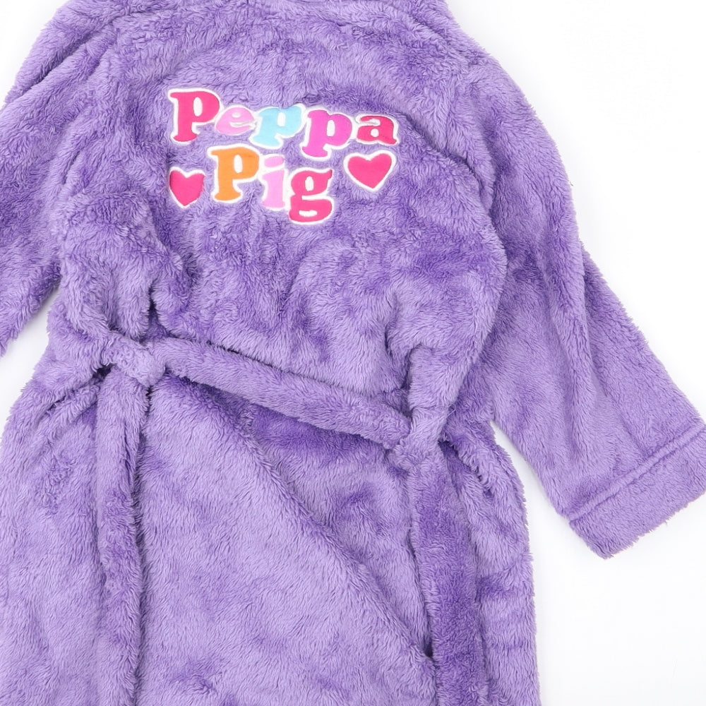 m&s Girls Purple   Top Robe Size 4 Years  - peppa pig