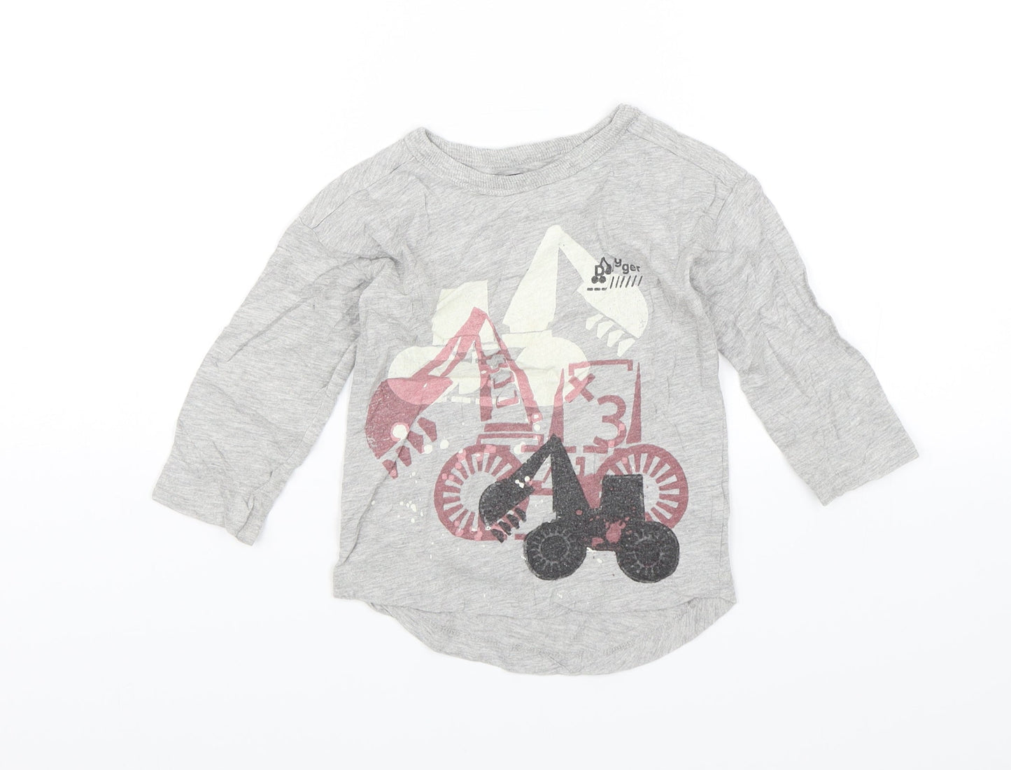 NEXT Baby Grey   Basic T-Shirt Size 12-18 Months  - Trucks
