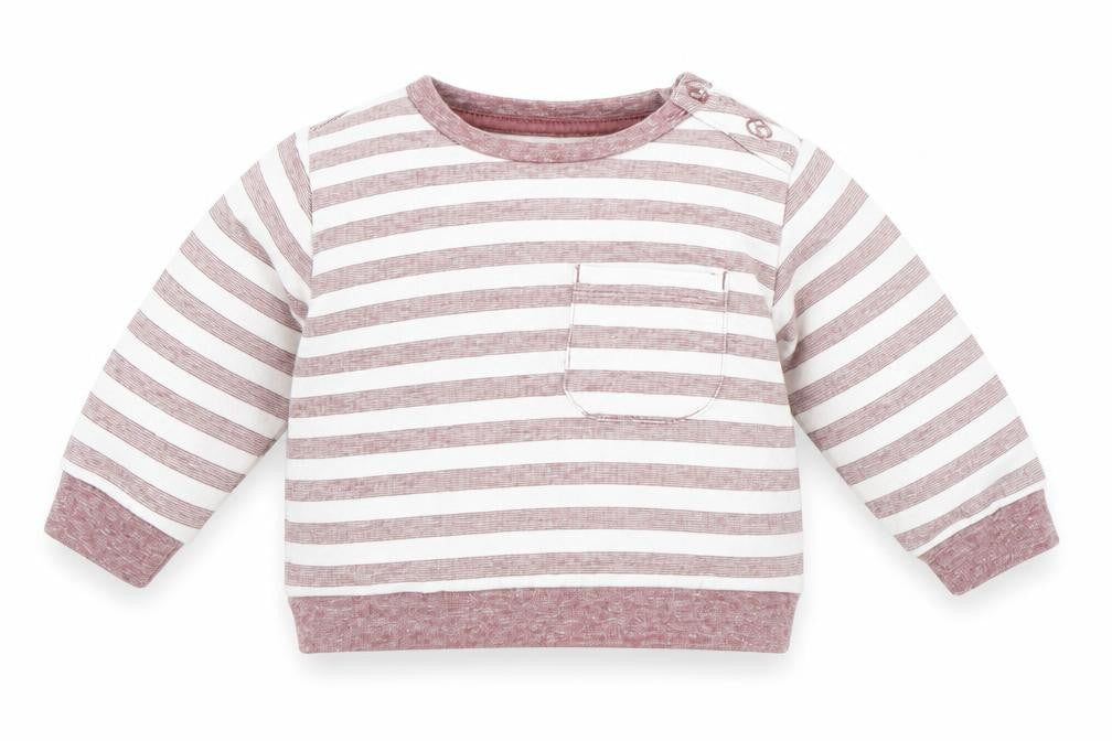 Front view of Matalan Baby White Striped jumper, size 3-6, Months