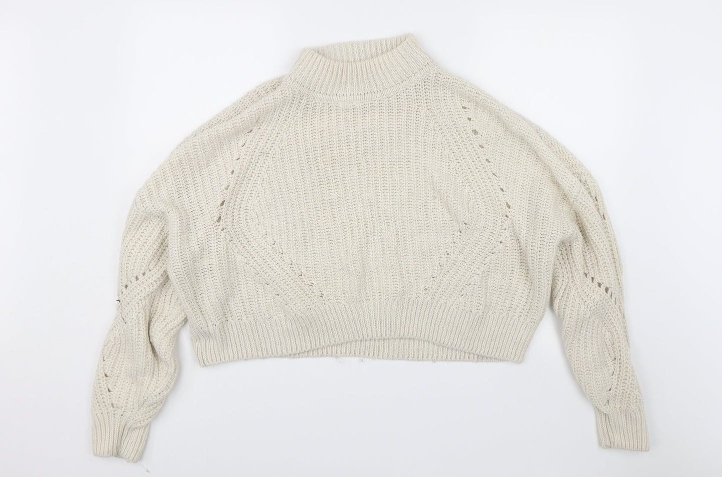 H&M Womens White   Pullover Jumper Size M