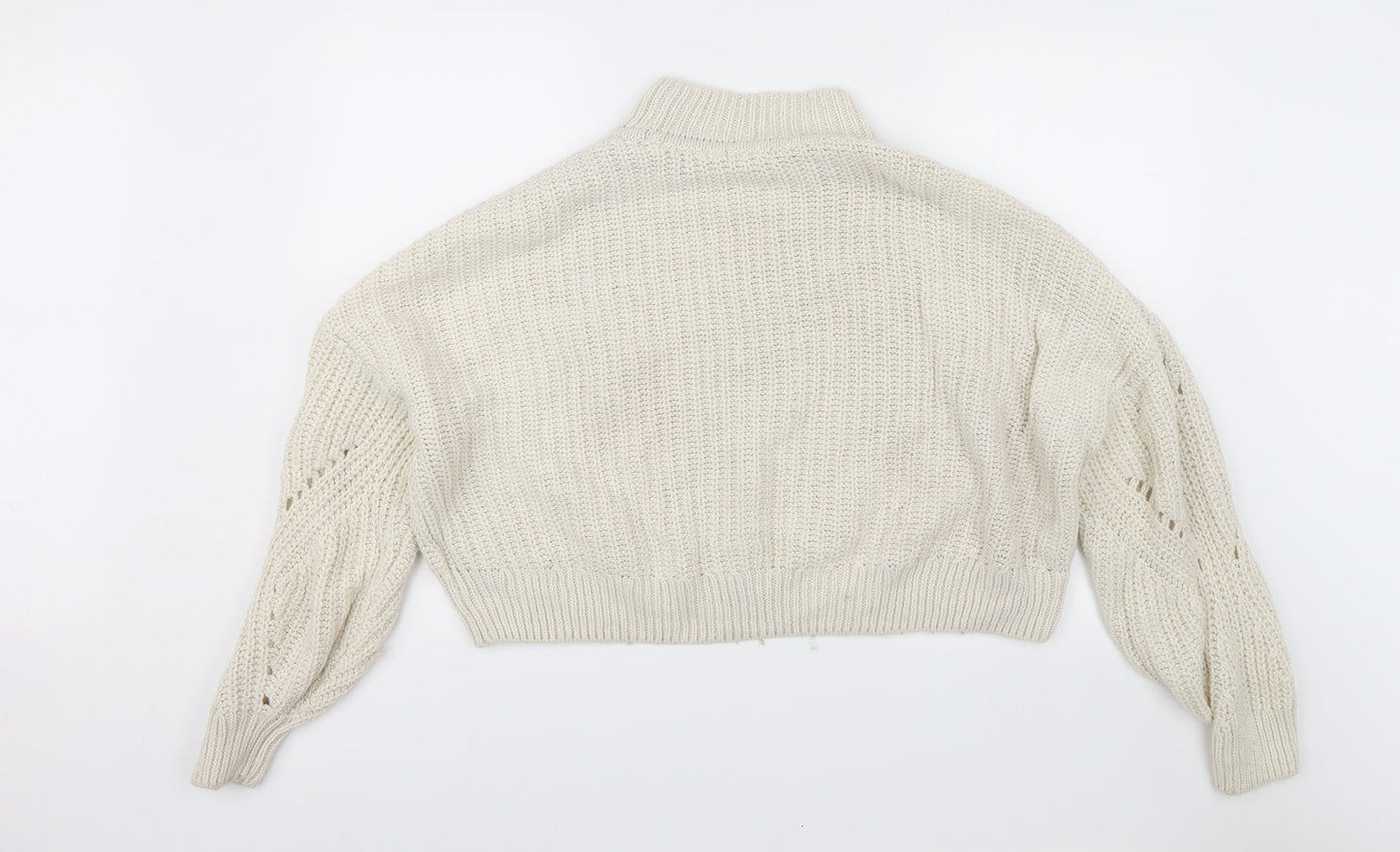 H&M Womens White   Pullover Jumper Size M