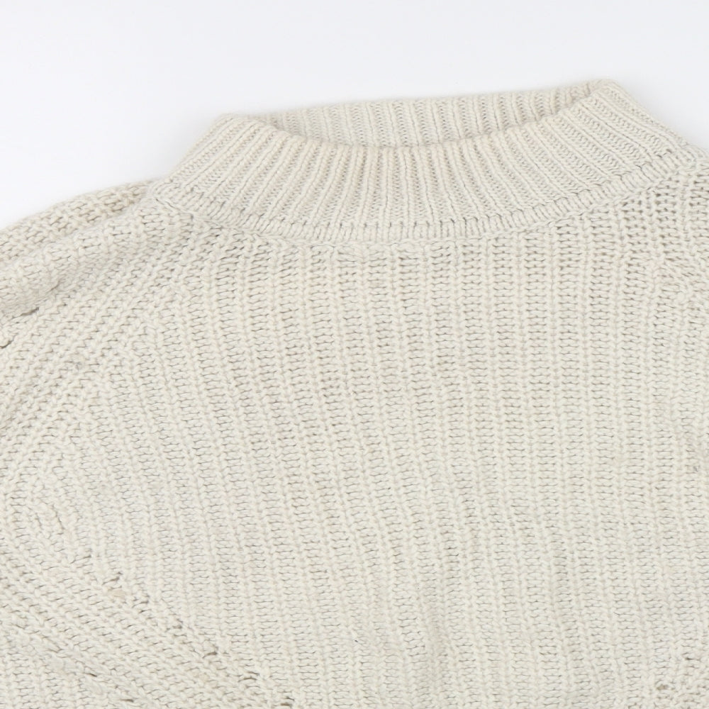 H&M Womens White   Pullover Jumper Size M