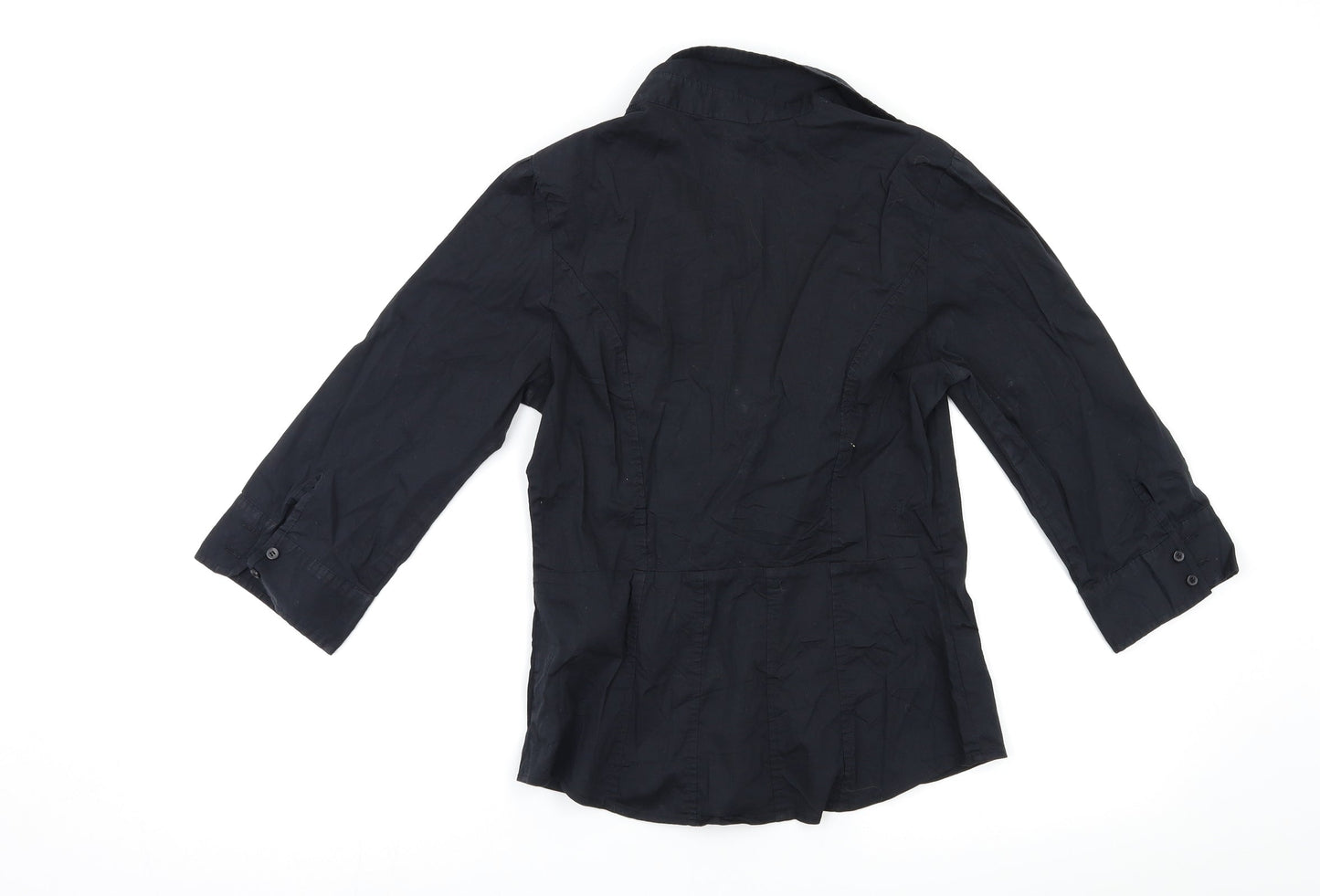 H&M Womens Black   Basic Button-Up Size 10