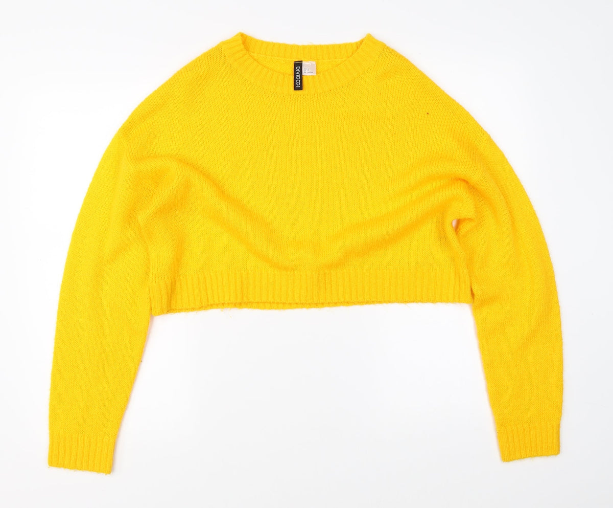 Divided Womens Yellow   Shrug Jumper Size M
