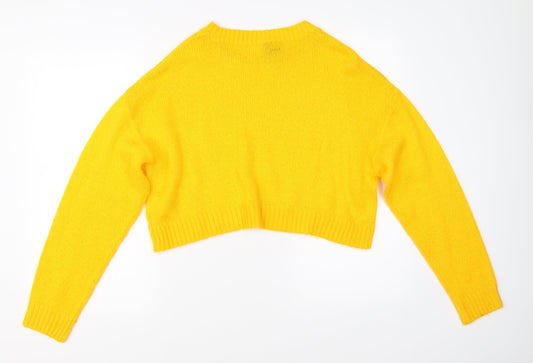 Divided Womens Yellow   Shrug Jumper Size M