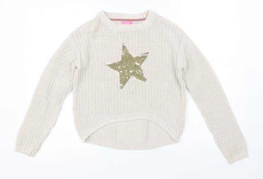 Isaac Mizrahi Girls Beige   Pullover Jumper Size 11-12 Years