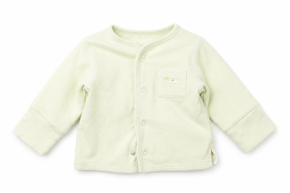 Front view of Gap girls’ green jumper, size 0-3, months