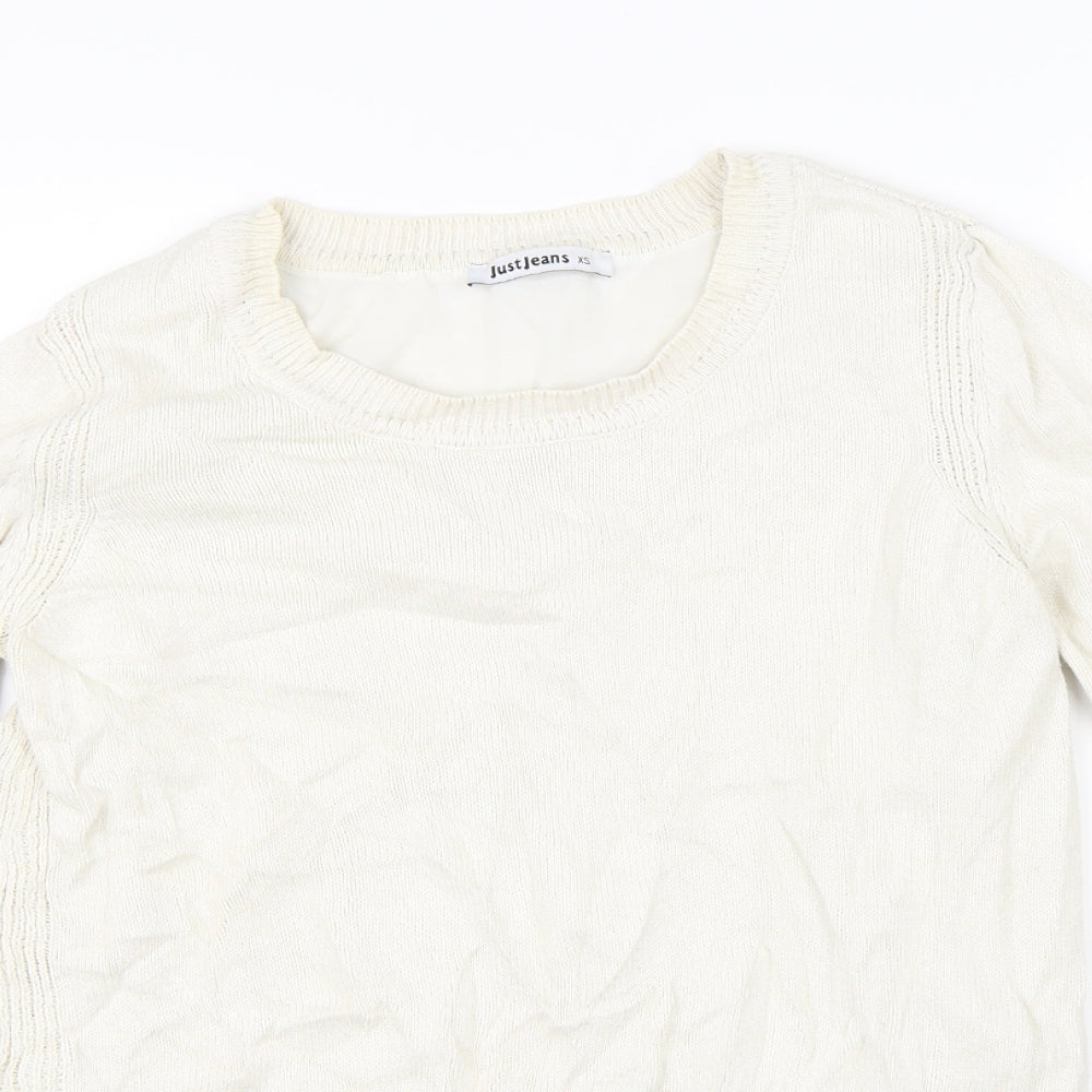 Just Jeans Womens White   Pullover Jumper Size XS